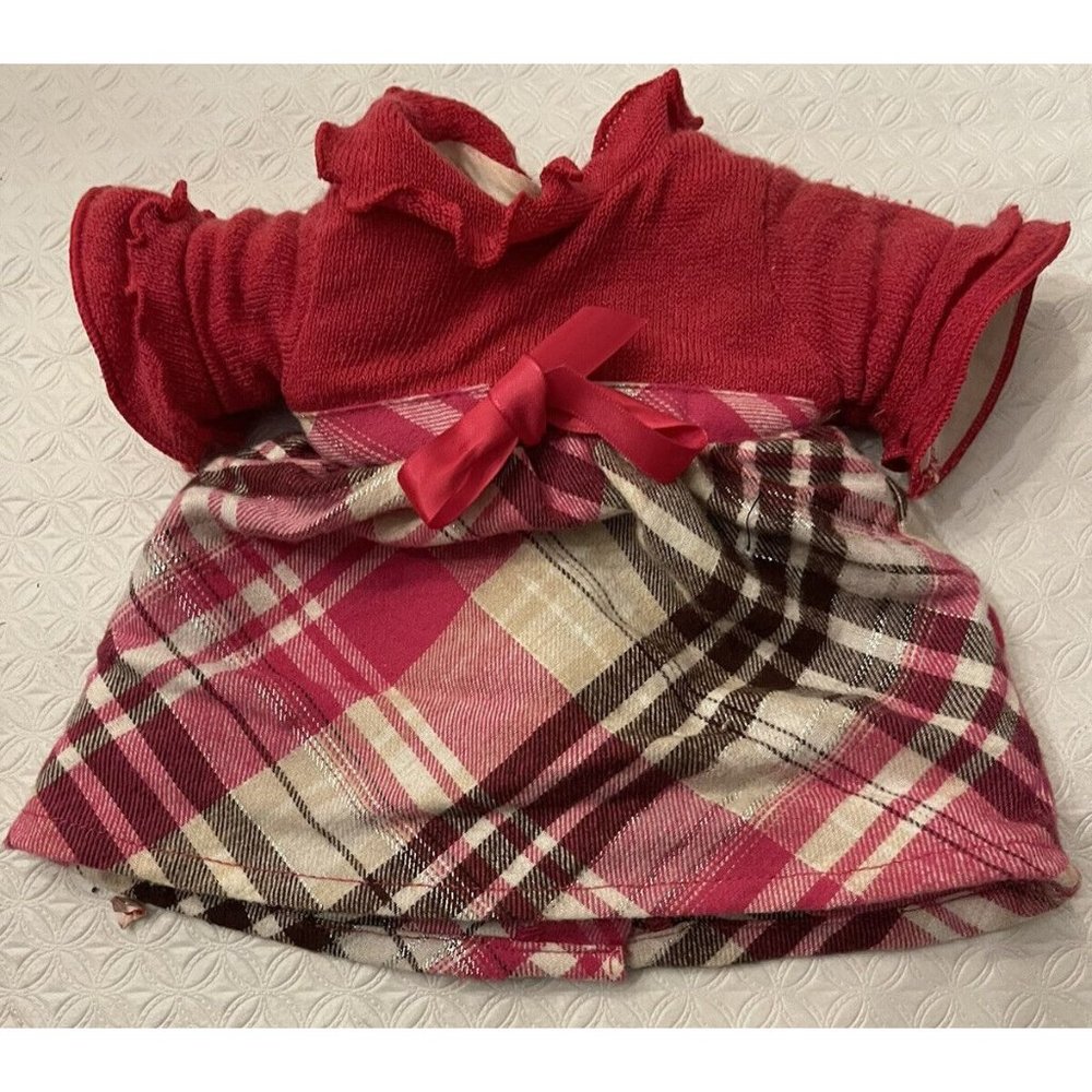 Doll Clothes What a Doll 18" Red Dress Checkered Plaid Checked